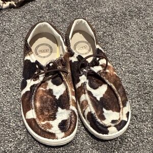 Women’s Cowprint heydudes Shoes - Brown/White